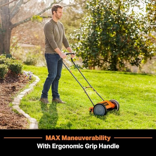         LawnMaster LMRM1602 Push Reel Lawn Mower 16-Inch 5-Blade       