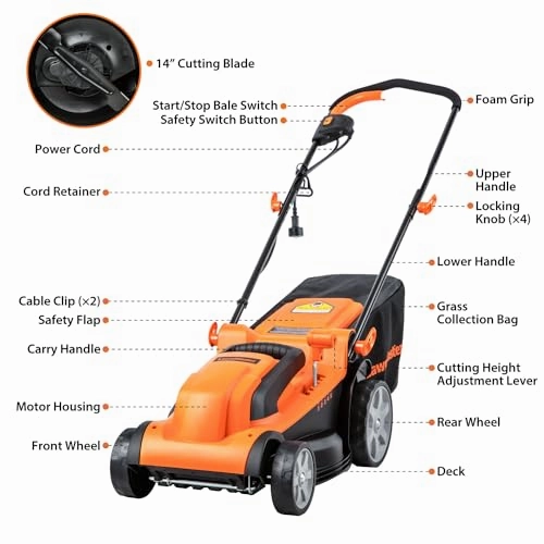         LawnMaster MEB1114K Electric Corded Lawn Mower 15-Inch 11AMP       