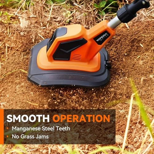        Tiller for Gardening. 21V Cordless Tiller Cultivator. 360RPM Electric Tiller. 2 X 2.0 AH Battery Powered Tiller. Tilling 9in Width and 6.3in Depth Garden Rototiller for Lawn/Gardening/Soil Cultivation       