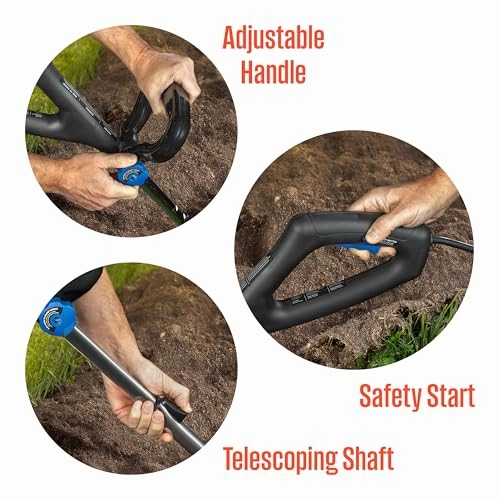         Westinghouse 6-Inch. 2.5 Amp Corded Electric Mini Tiller Cultivator for Gardening. Lightweight. 4 Steel Blades       