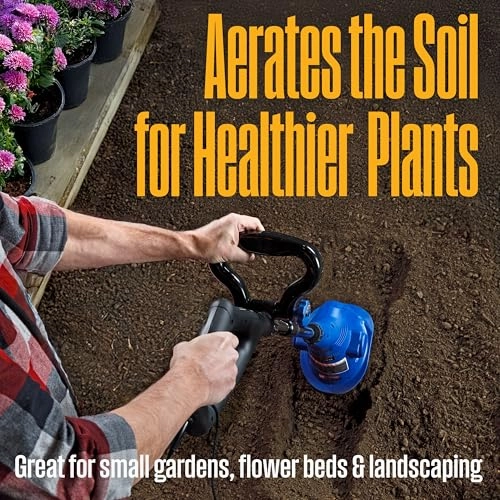         Westinghouse 6-Inch. 2.5 Amp Corded Electric Mini Tiller Cultivator for Gardening. Lightweight. 4 Steel Blades       