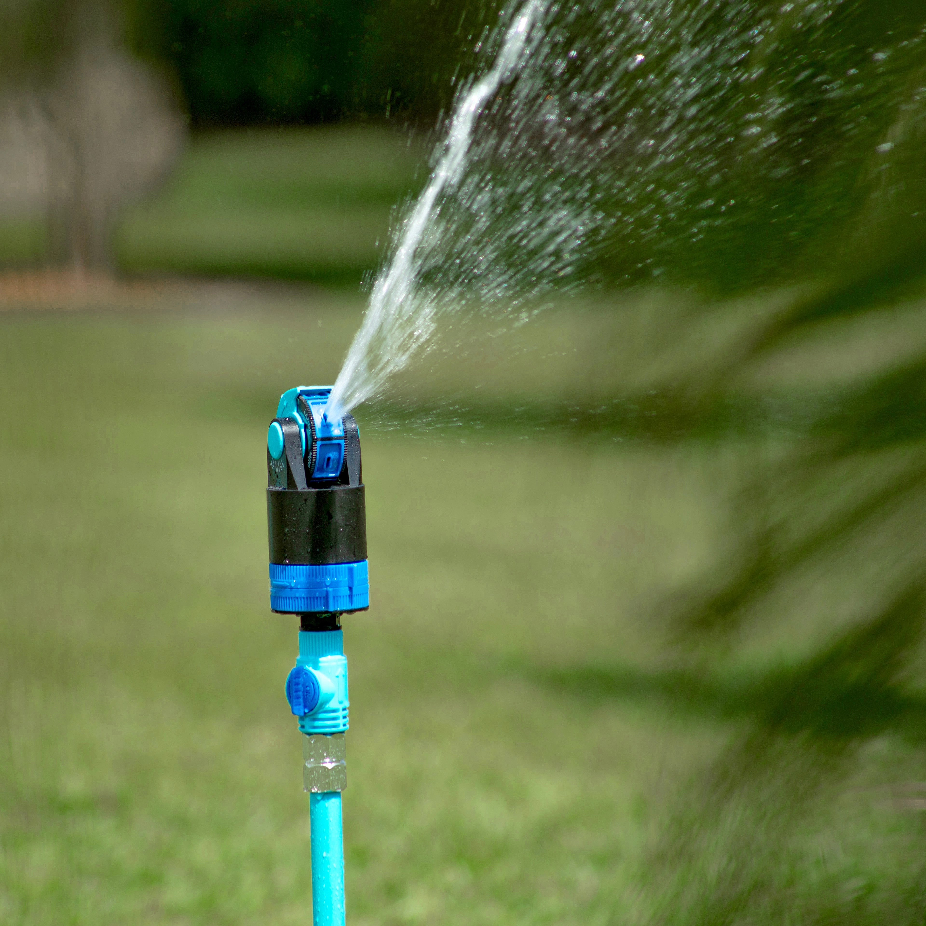 Aqua Joe Indestructible Watering Bundle | Includes Heavy Duty Stainless Steel Hose. Indestructible Multi-Function Nozzle. and Indestructible Tripod Sprinkler