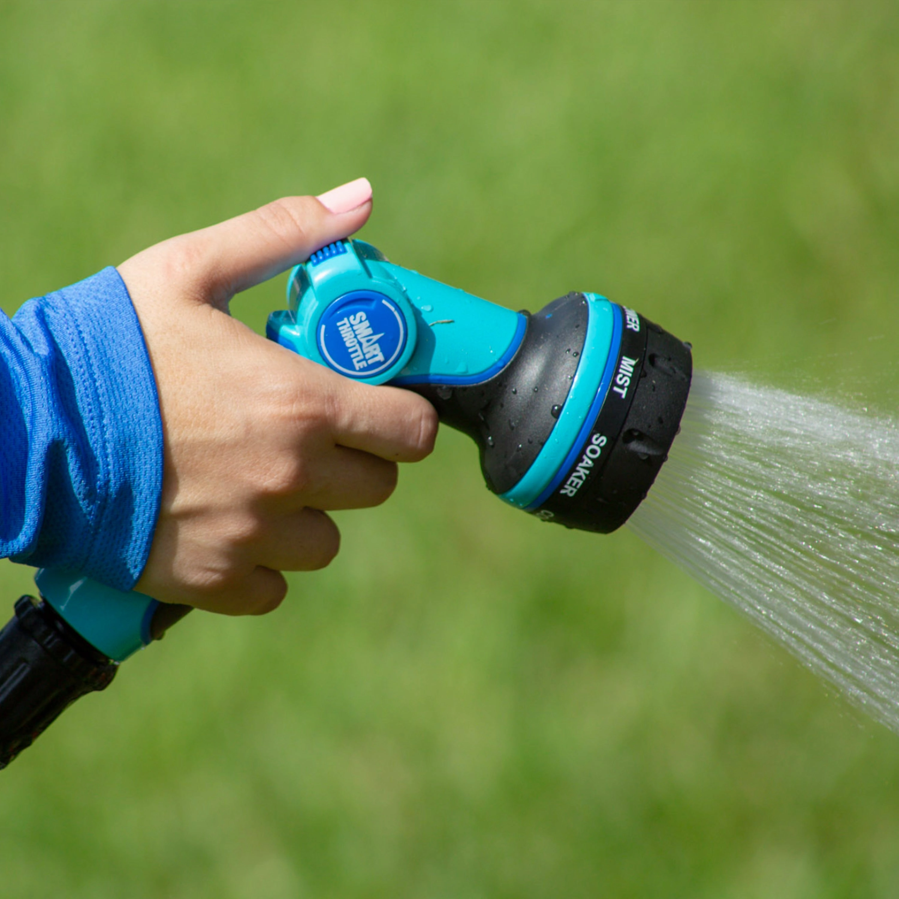 Aqua Joe Indestructible Watering Bundle | Includes Heavy Duty Stainless Steel Hose. Indestructible Multi-Function Nozzle. and Indestructible Tripod Sprinkler