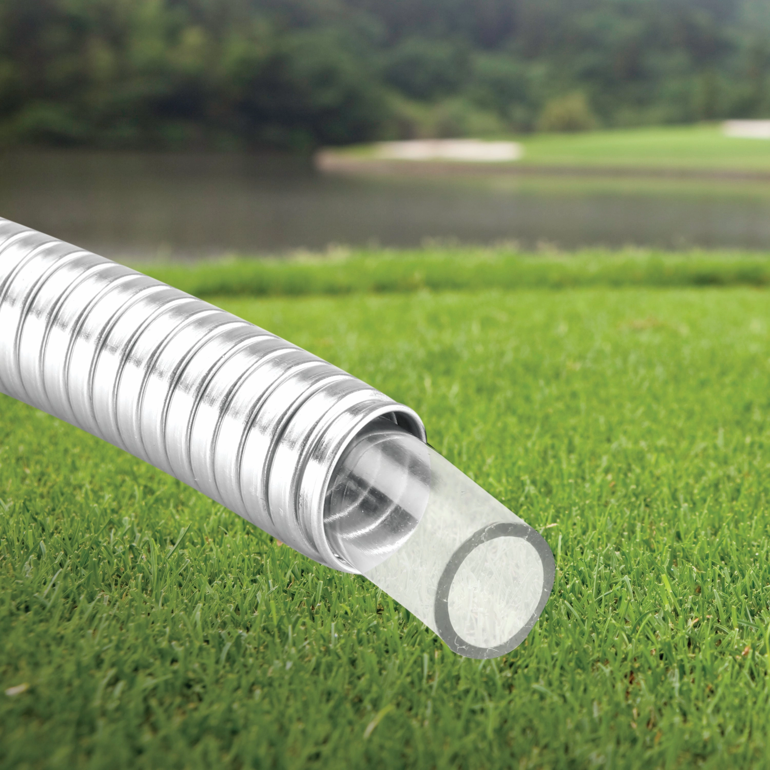 Aqua Joe Indestructible Watering Bundle | Includes Heavy Duty Stainless Steel Hose. Indestructible Multi-Function Nozzle. and Indestructible Tripod Sprinkler