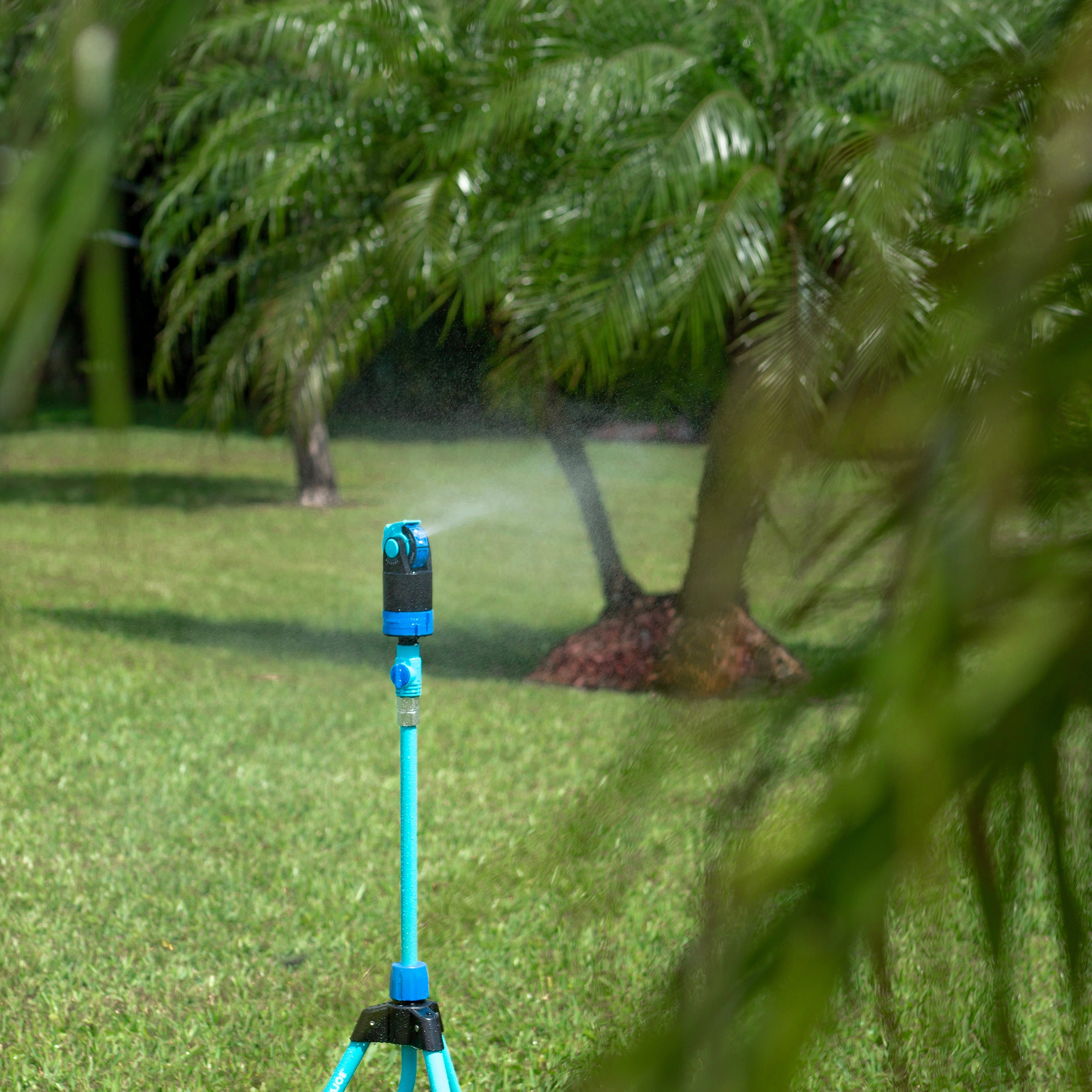 Aqua Joe Indestructible Watering Bundle | Includes Heavy Duty Stainless Steel Hose. Indestructible Multi-Function Nozzle. and Indestructible Tripod Sprinkler