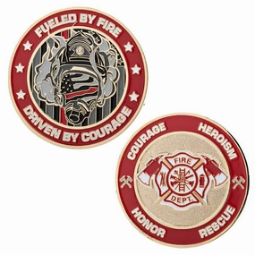 Firefighters Thin Red Line Challenge Coin