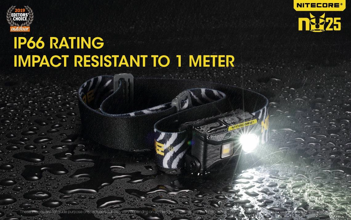 Nitecore NU25 400 Lumen USB Rechargeable Headlamp. With Red & High CRI Light