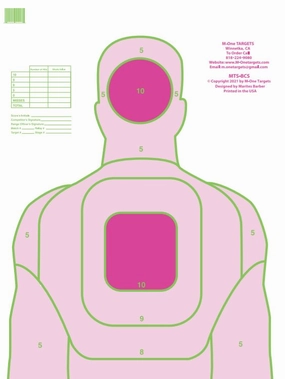 Pink Silhouette Training Paper Shooting Targets 18 x 24  - High Visibility- Set of 50 target sheets
