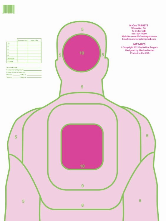 Pink Silhouette Training Paper Shooting Targets 18 x 24  - High Visibility- Set of 50 target sheets