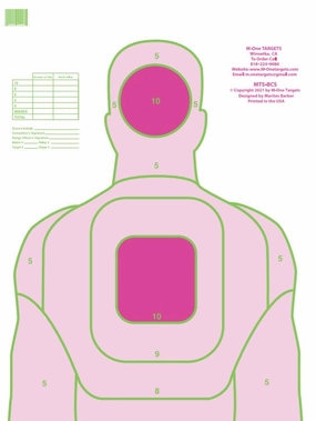 Pink Silhouette Training Paper Shooting Targets 18 x 24  - High Visibility- Set of 50 target sheets
