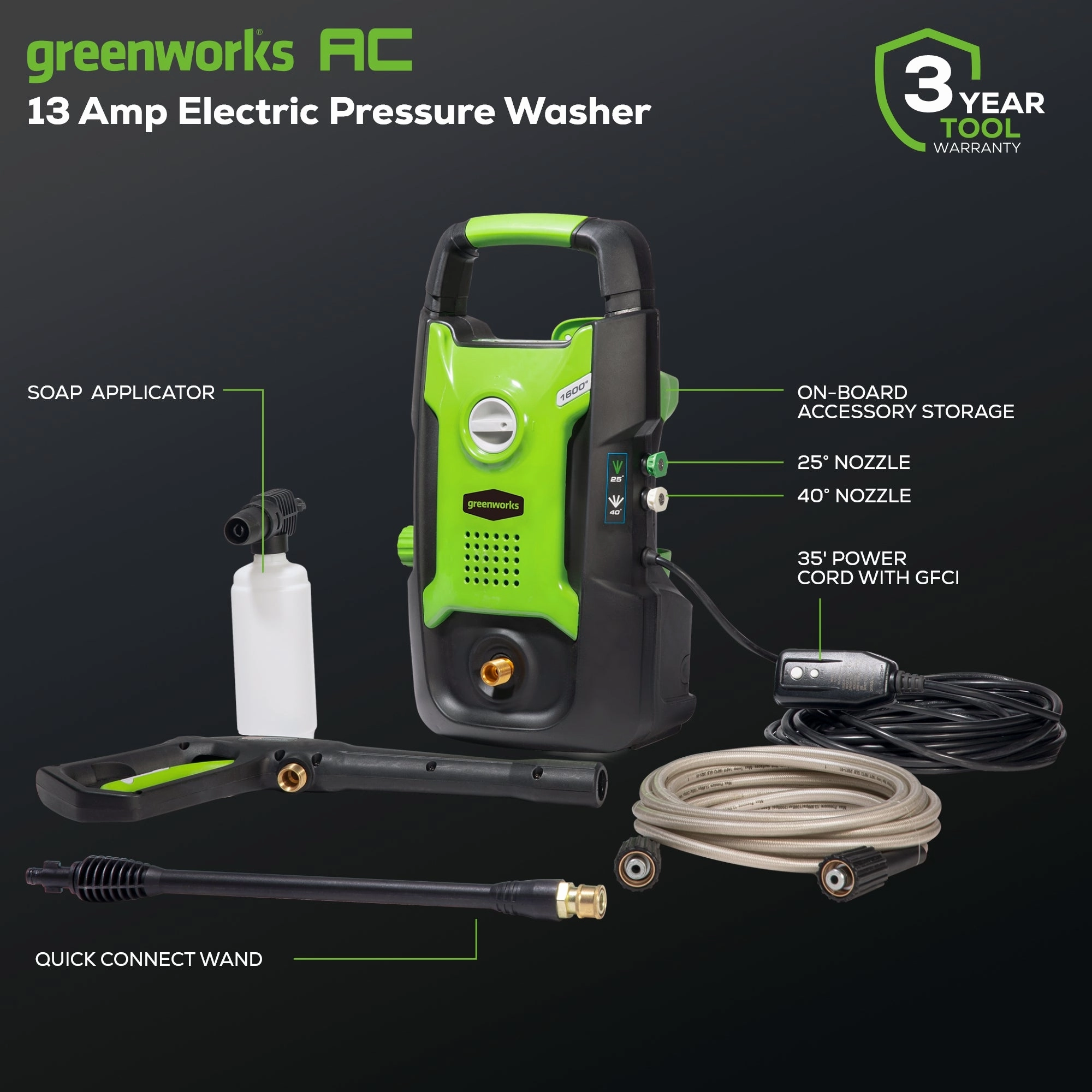RENEWED 1600 PSI 1.2 GPM Electric Pressure Washer