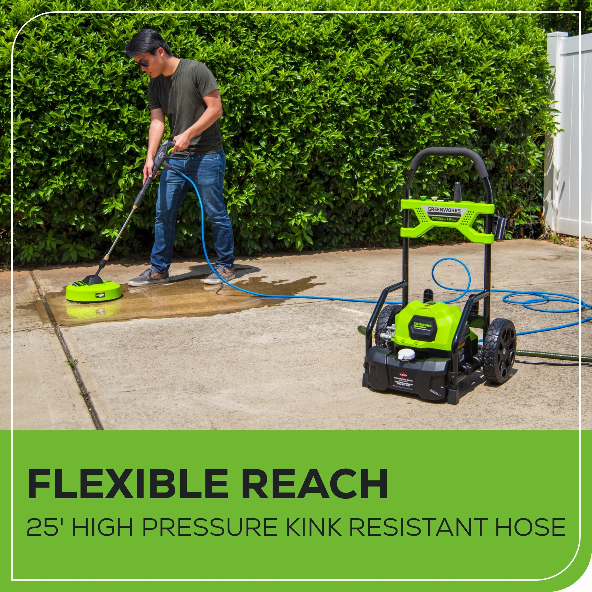 RENEWED 2000 PSI 1.2 GPM Cold Water Electric Pressure Washer w/ 12 Surface Cleaner and Premium Foam Cannon