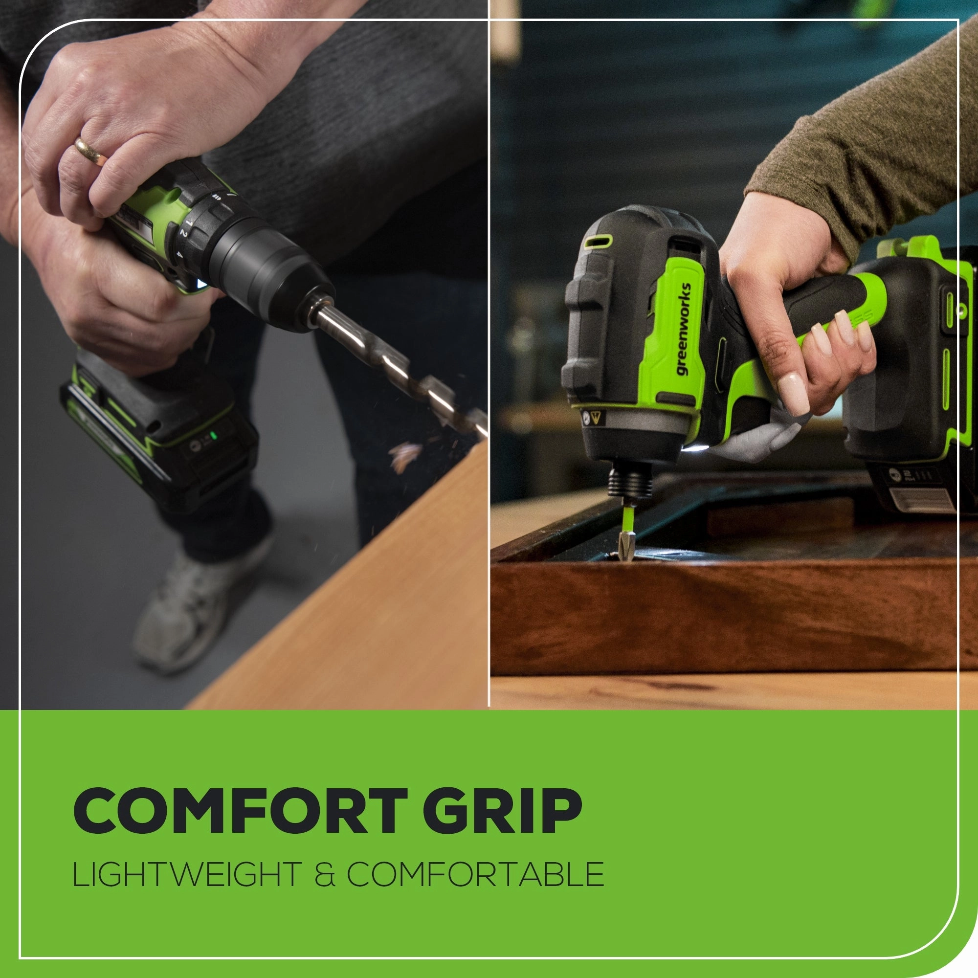 RENEWED 24V Brushless 1/2 Drill / Driver. 1/4 Hex Impact Driver. 8 pcs Bit Set & Bag Kit w/ (2) 2.0Ah Batteries & Charger