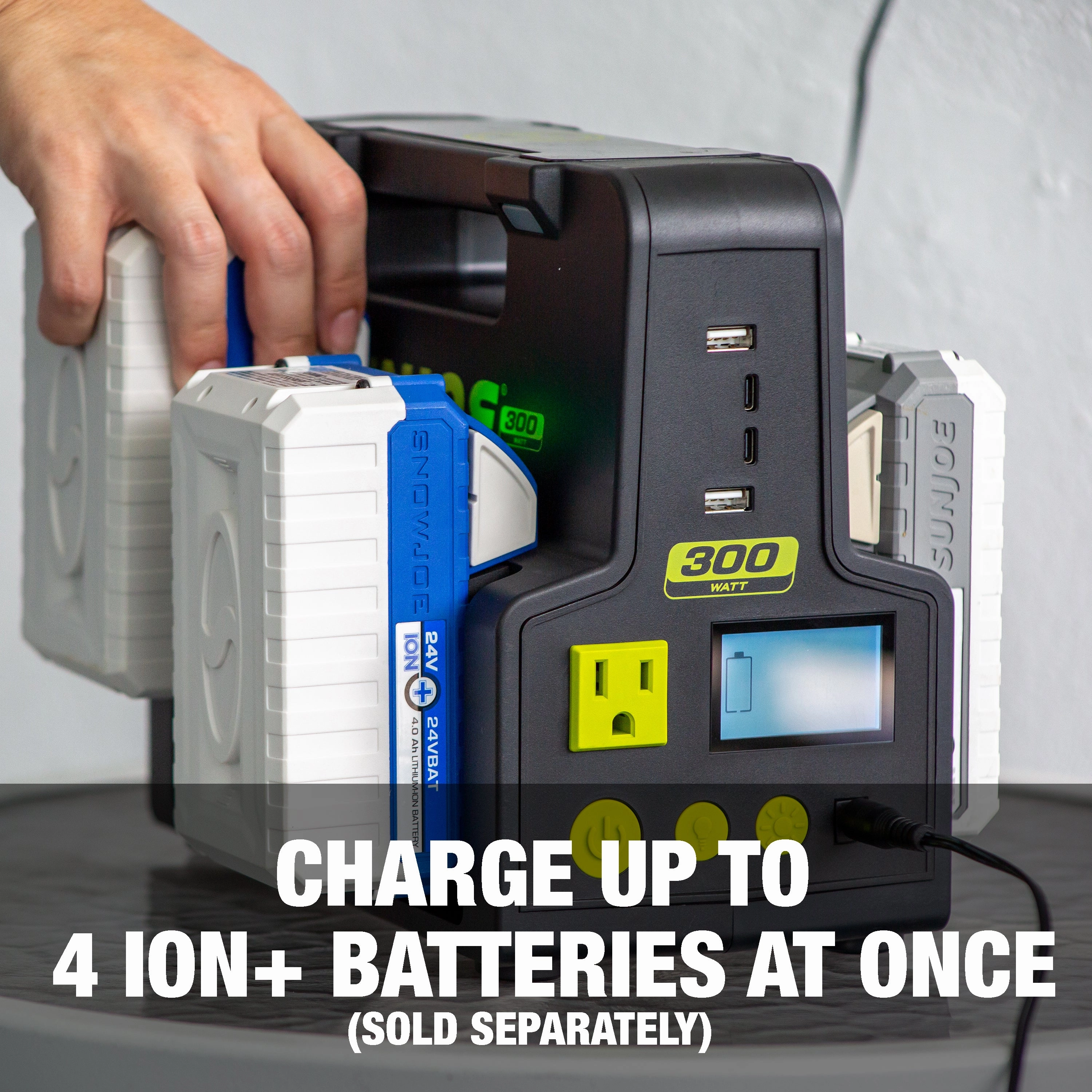 Snow Joe   Sun Joe Ultimate 24-Volt* Charging Bundle | Portable Generator/Charging Station & 2.0-Ah Battery
