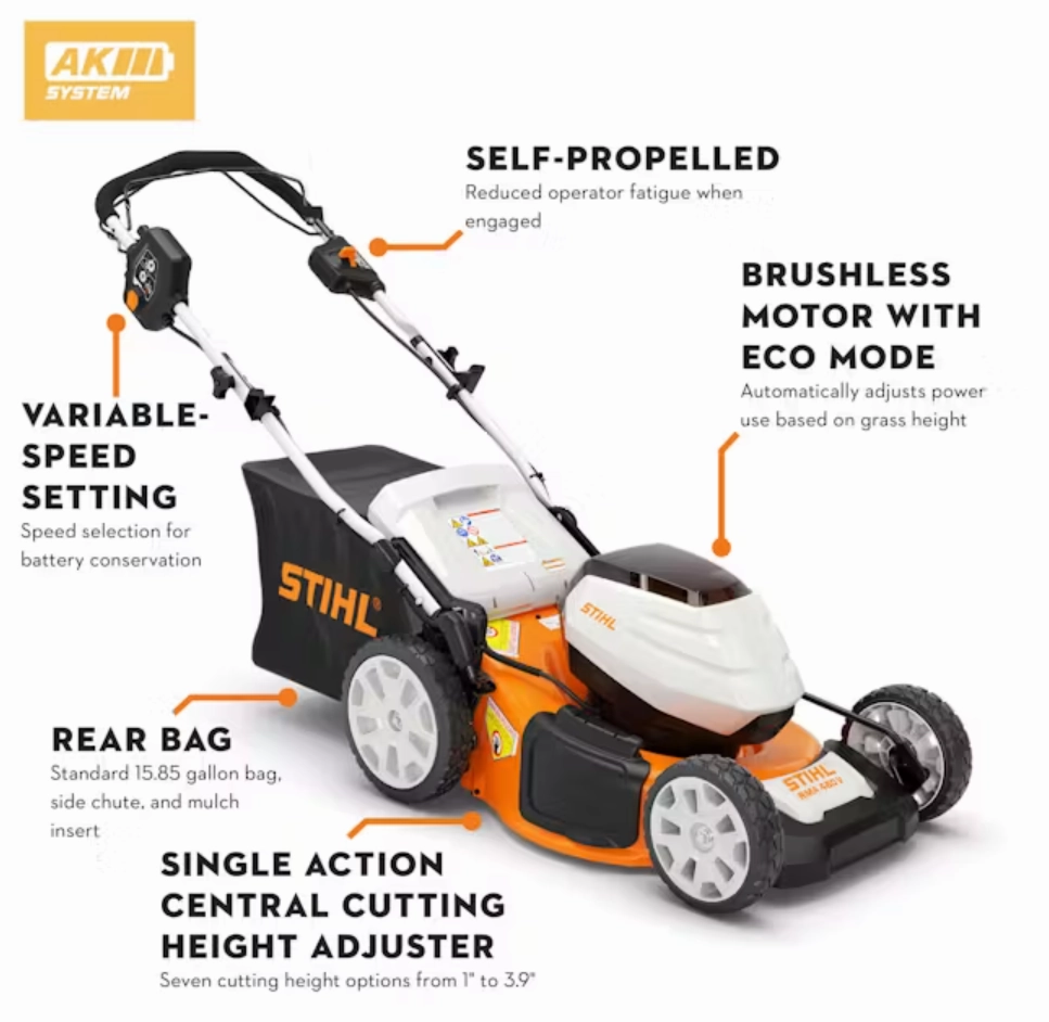 STIHL RMA 460 V Lawnmower Battery Powered and Self Propelled
