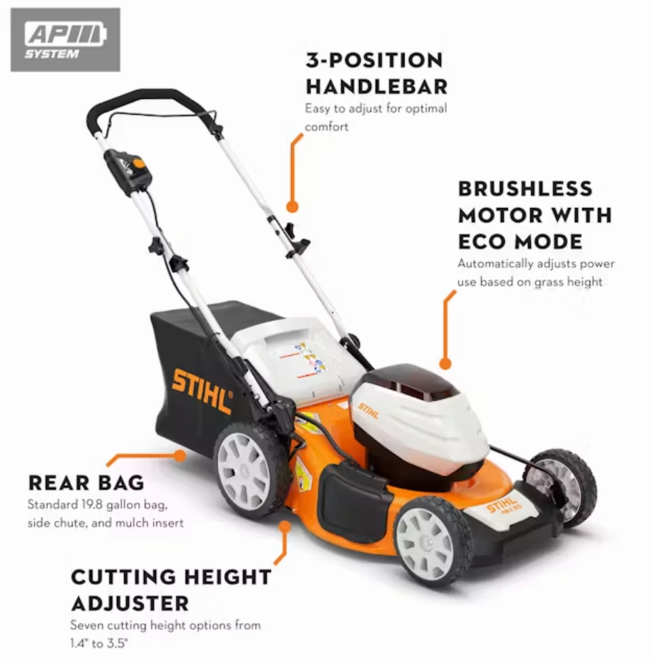 STIHL RMA 510 Battery Powered Lawn Mower With Kit
