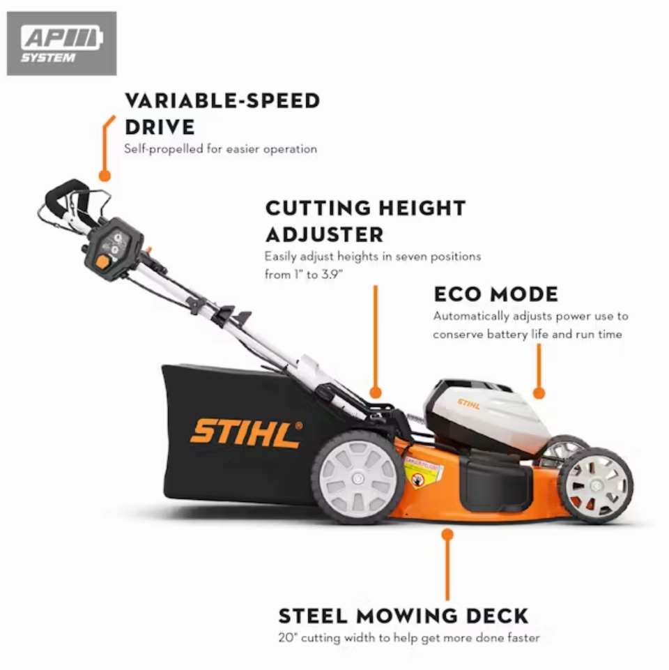STIHL RMA 510 V Mower Self Propelled and Battery Powered
