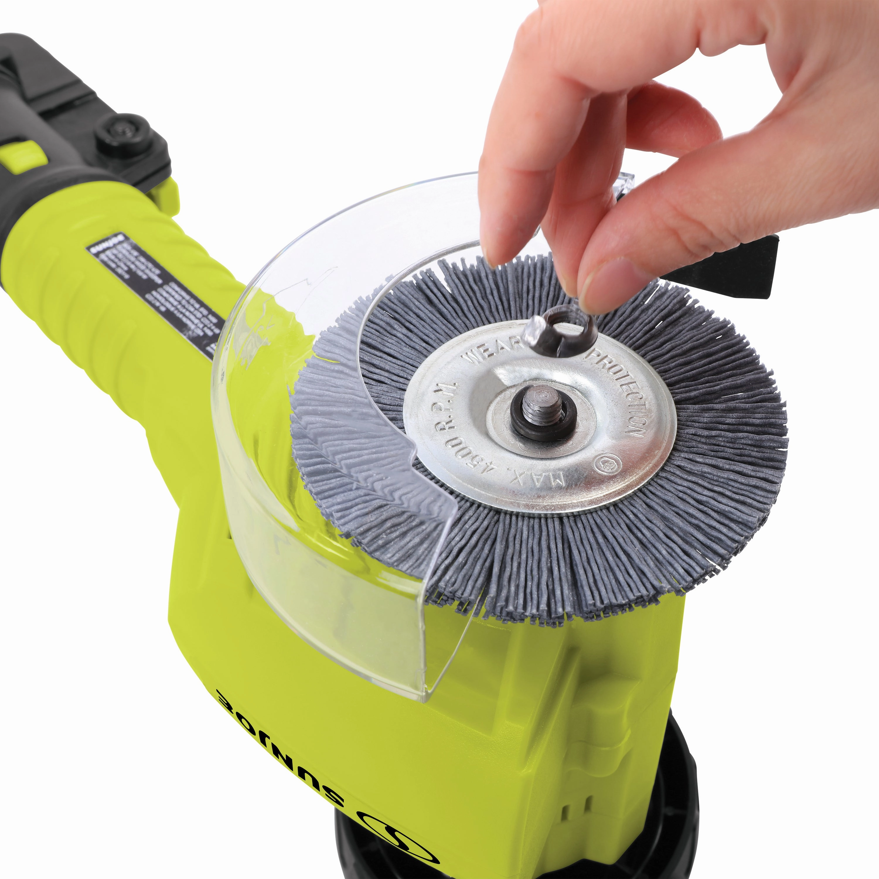 Sun Joe 24V-CTC-CT 24-Volt IONMAX Cordless Weed Sweeper W/ Nylon Brush. Steel Wire Brush. & Adjustable Pole | Sweeper Head W/ Wheel | Tool Only