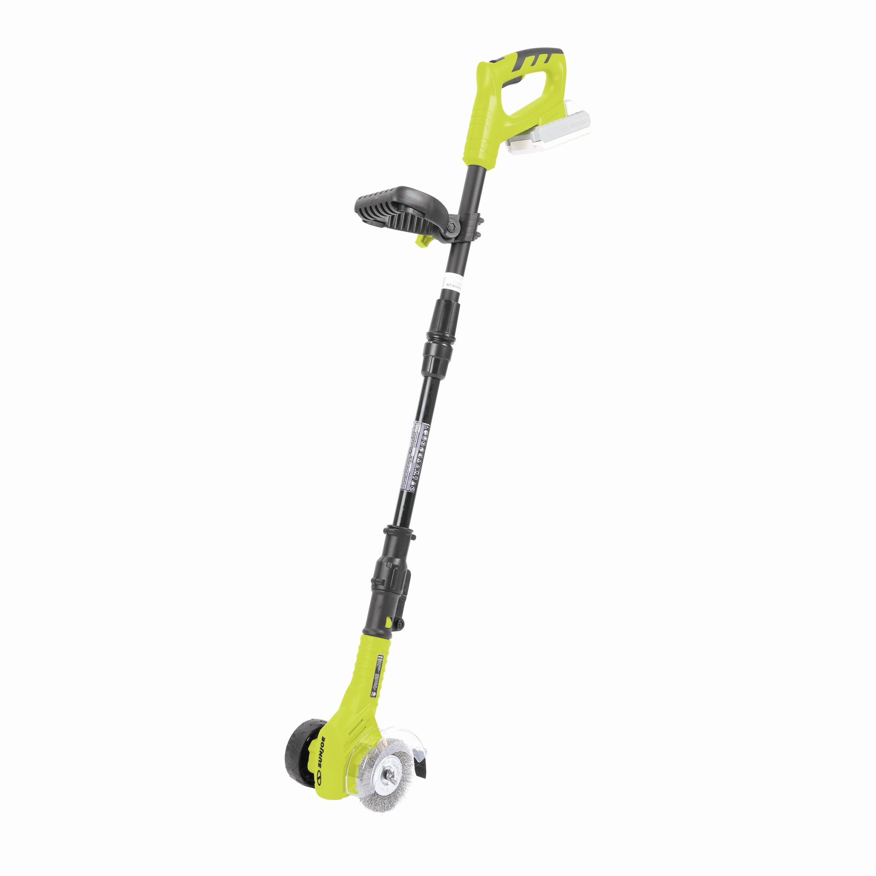 Sun Joe 24V-CTC-LTE 24-Volt* IONMAX Cordless Weed Sweeper | Nylon Brush. Steel Wire Brush. & Adjustable Pole | Sweeper Head W/ Wheel | W/ 2.0-Ah Battery   Charger