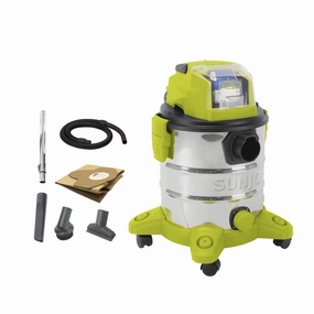 Sun Joe 24V-WDV6000-CT 24-Volt IONMAX Cordless Portable Stainless Steel Wet/Dry Vacuum | 5.3 Gal | Tool Only
