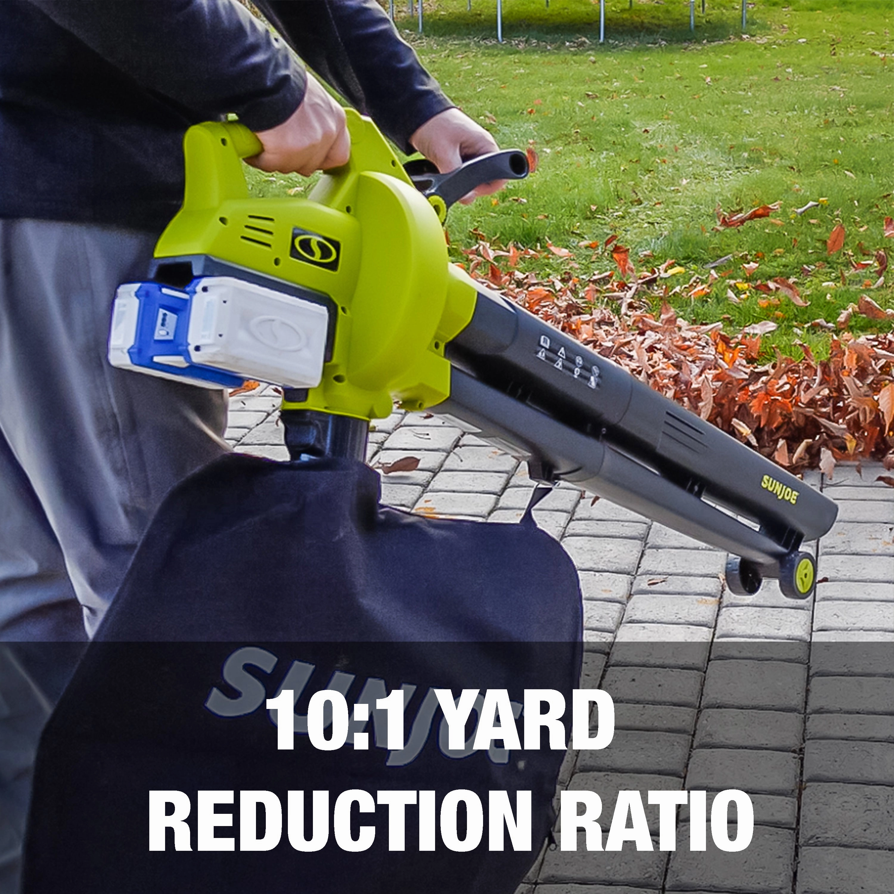 Sun Joe 24V-X2-BVM143-CT 48-Volt IONMAX Cordless Leaf Blower Vacuum Mulcher | 155-MPH | 388-CFM | Tool Only