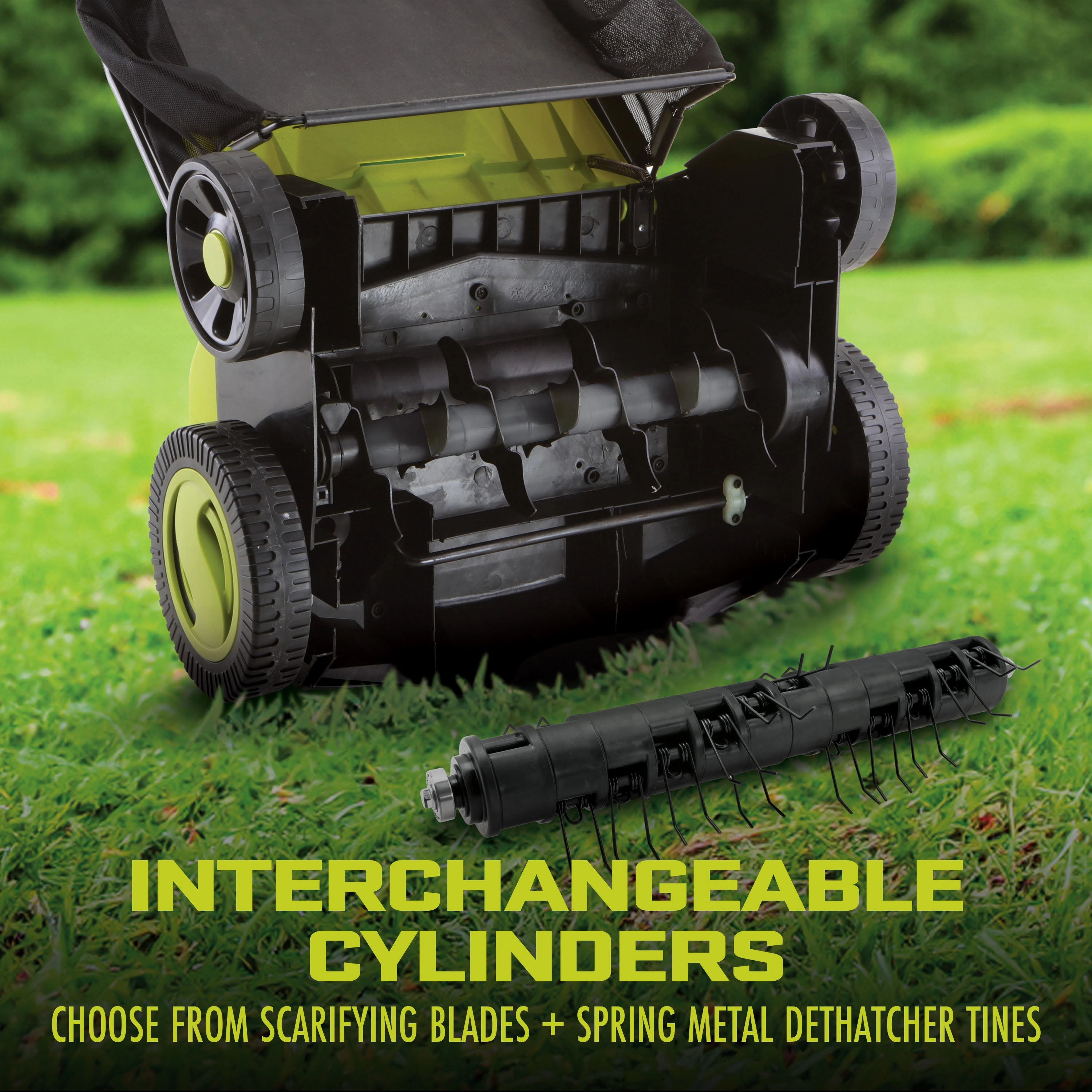 Sun Joe 24V-X2-DTS15 48-Volt* IONMAX Cordless Scarifier   Dethatcher | 5-Depth Positions | 15-inch | Brushless Motor | W/ 2 x 4.0-Ah Batteries   Charger