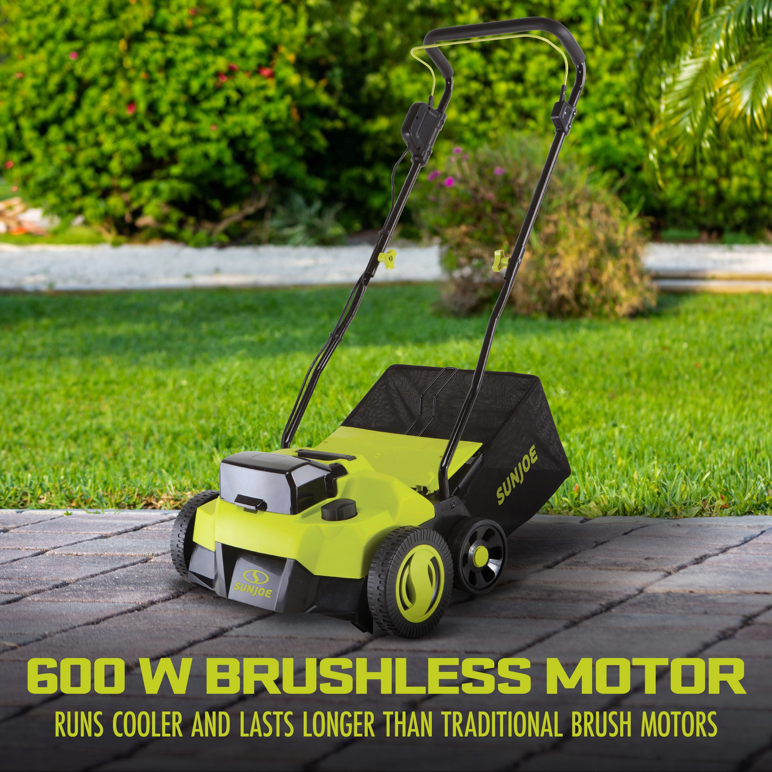 Sun Joe 24V-X2-DTS15 48-Volt* IONMAX Cordless Scarifier   Dethatcher | 5-Depth Positions | 15-inch | Brushless Motor | W/ 2 x 4.0-Ah Batteries   Charger