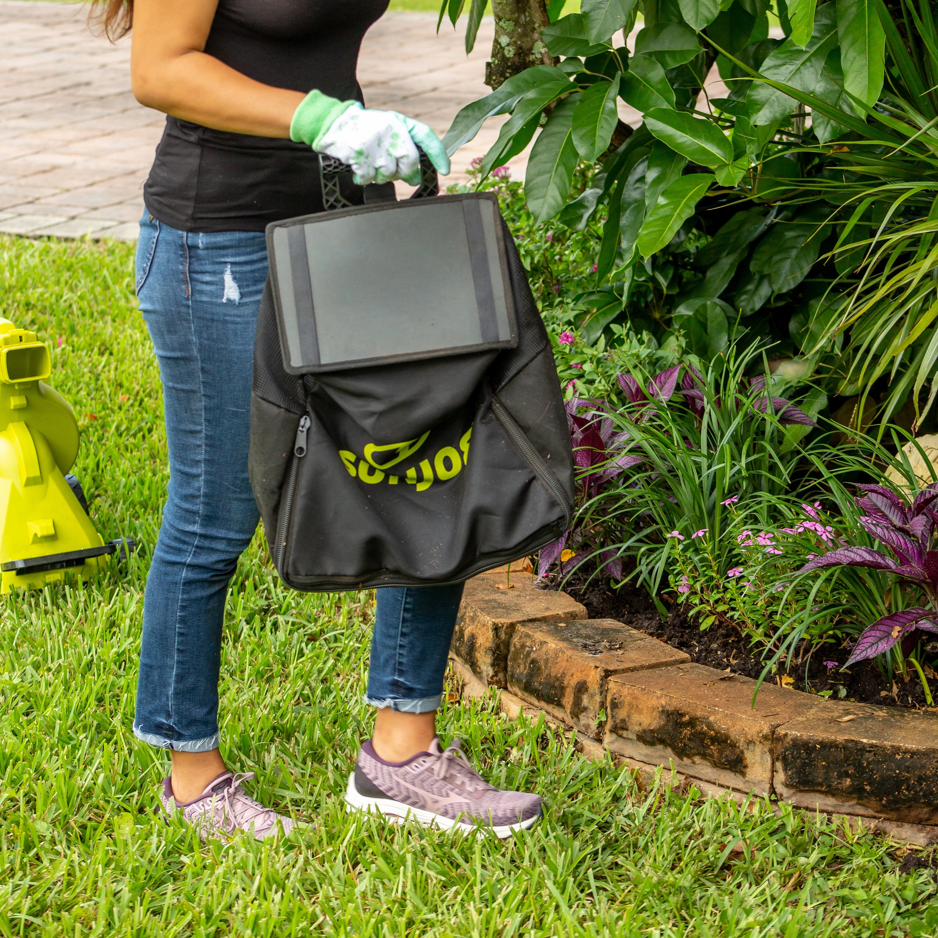 Sun Joe 24V-X2-OGV 48-Volt* IONMAX Cordless Outdoor Garden Vacuum   Mulcher Kit | 850 CFM | 15:1 Mulch Ratio | 2 x 4.0-Ah Batteries   Charger