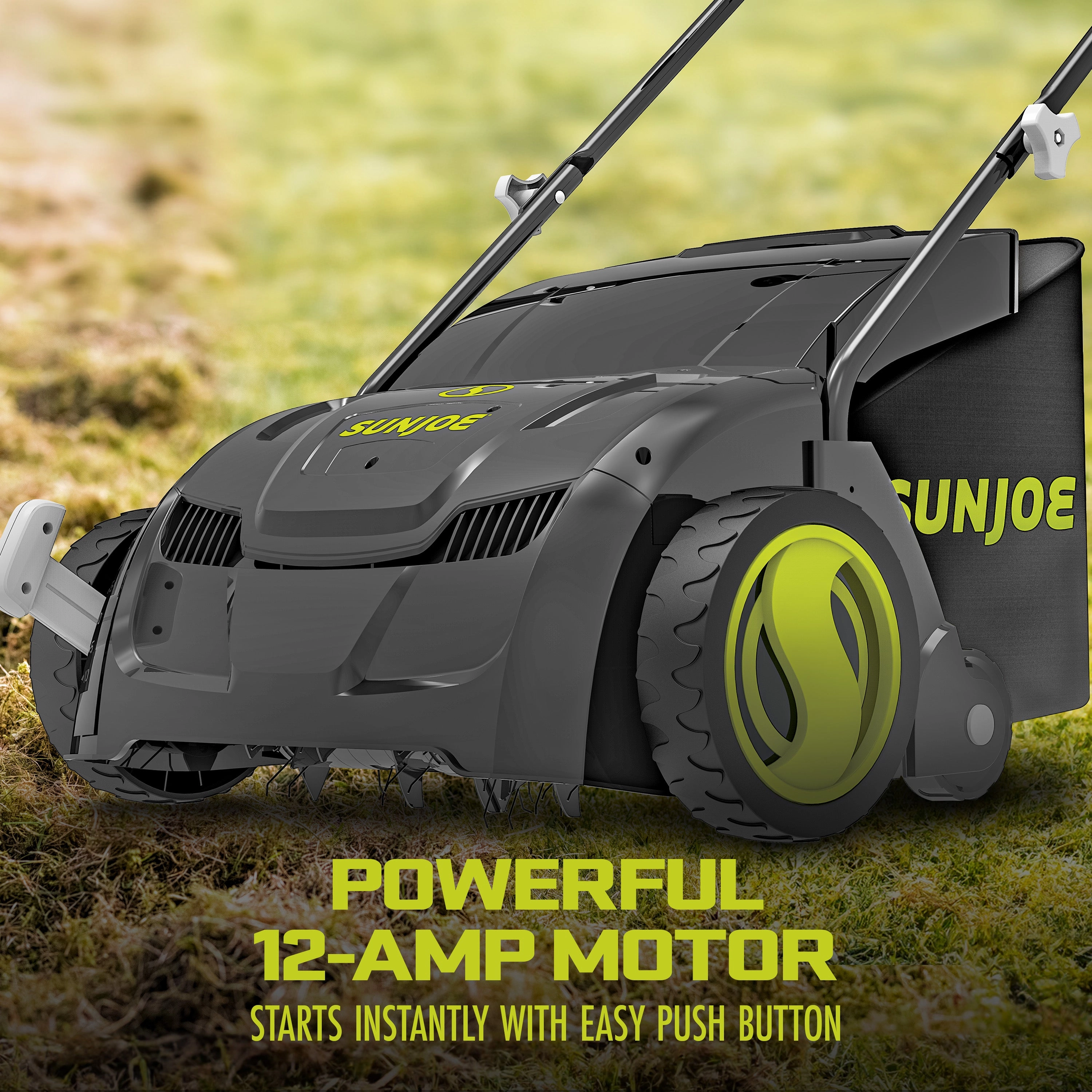 Sun Joe AJ801E Electric Lawn Dethatcher   Scarifier W/ Collection Bag | 12.6-inch | 12-Amp