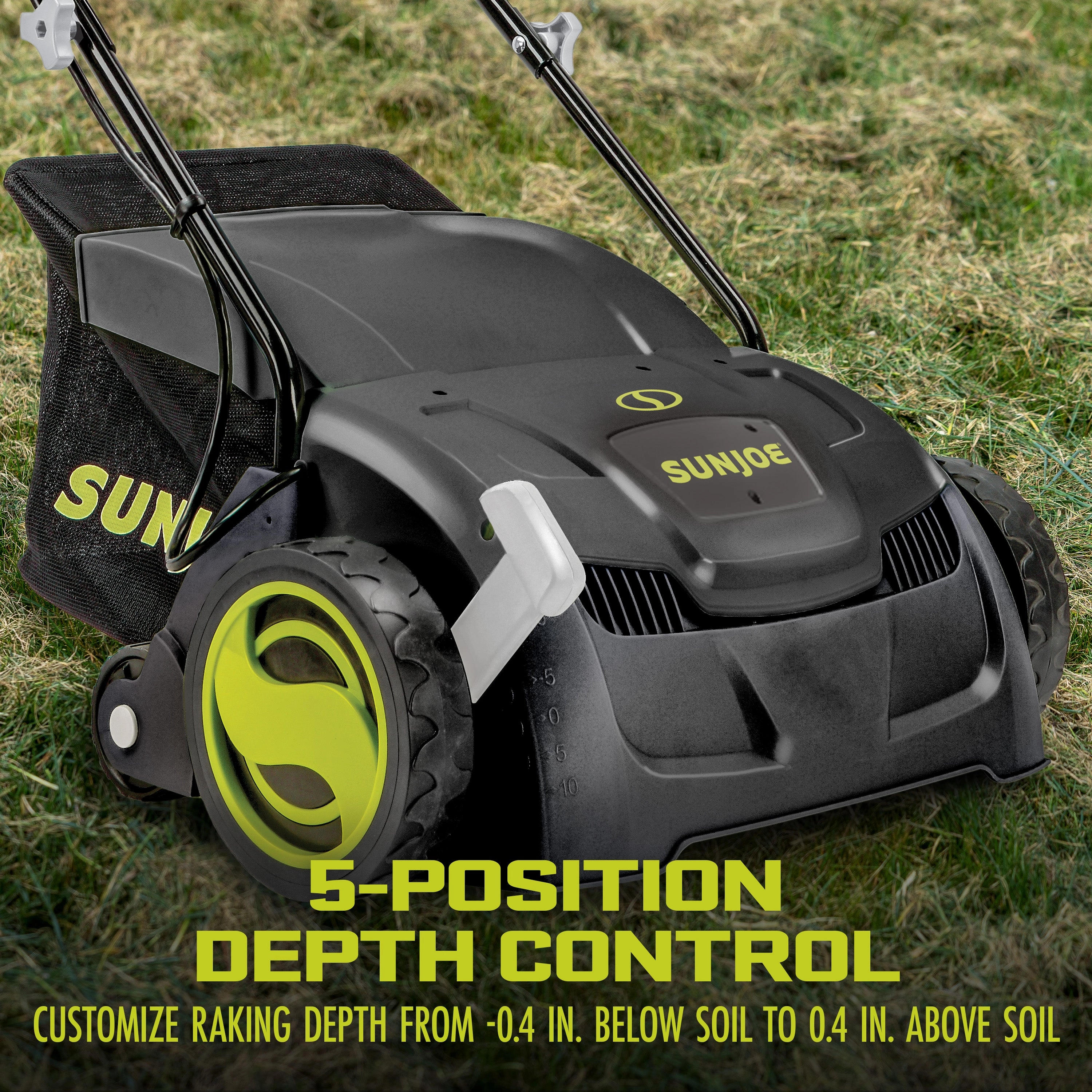 Sun Joe AJ801E Electric Lawn Dethatcher   Scarifier W/ Collection Bag | 12.6-inch | 12-Amp