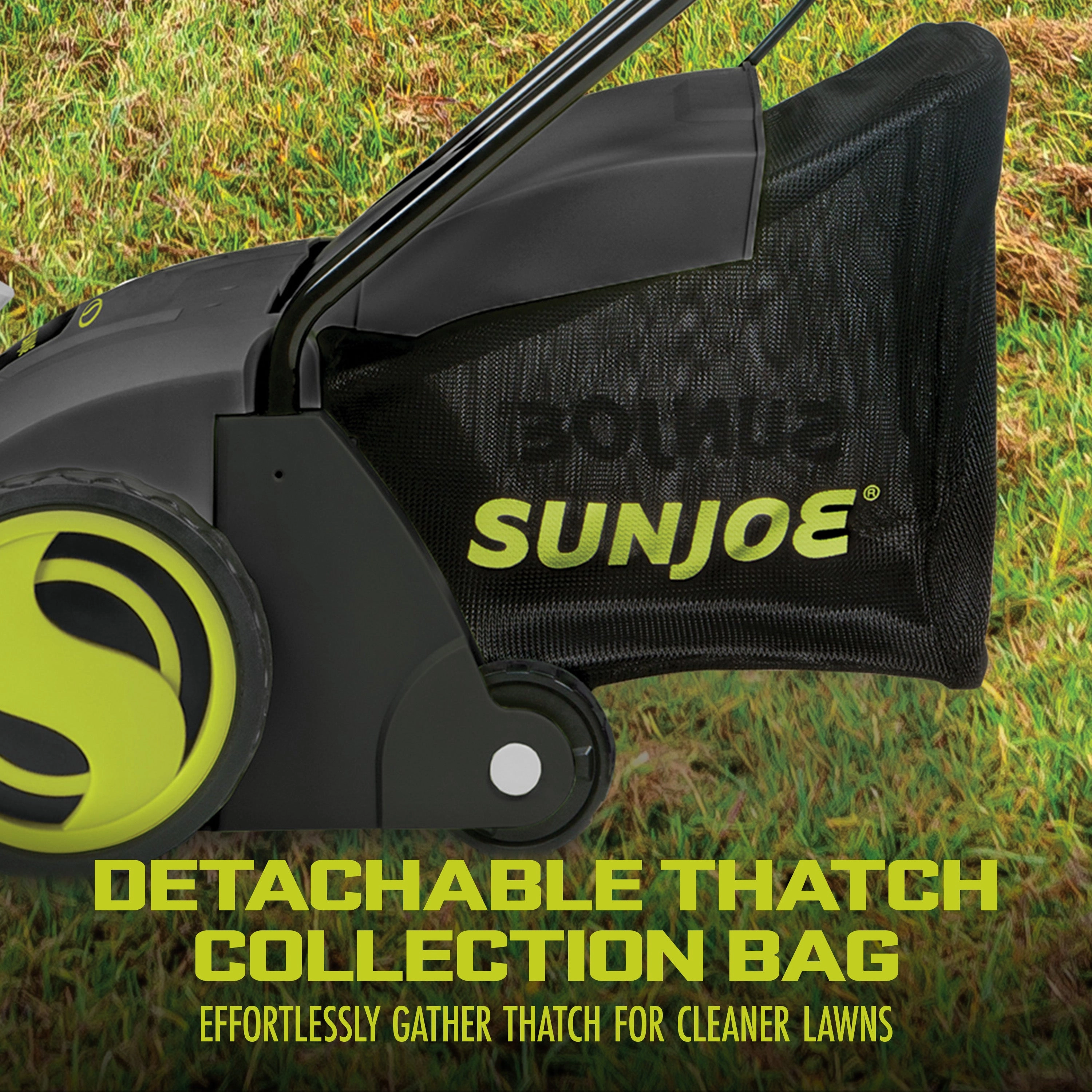 Sun Joe AJ801E Electric Lawn Dethatcher   Scarifier W/ Collection Bag | 12.6-inch | 12-Amp