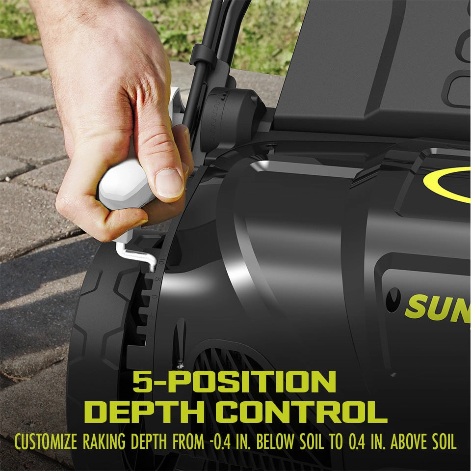 Sun Joe AJ805E Electric Lawn Dethatcher   Scarifier W/ Collection Bag | 15-inch | 13-Amp