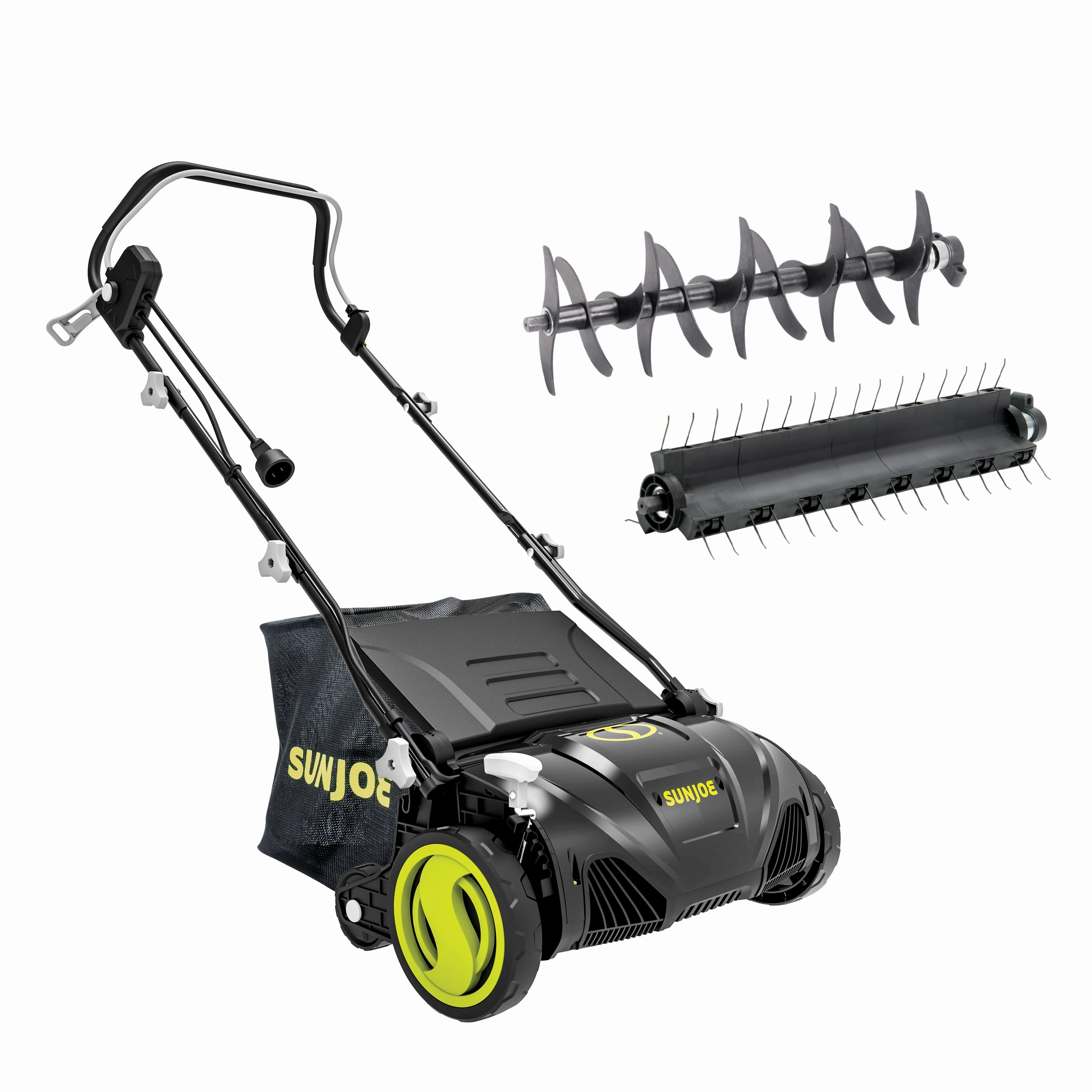 Sun Joe AJ805E Electric Lawn Dethatcher   Scarifier W/ Collection Bag | 15-inch | 13-Amp