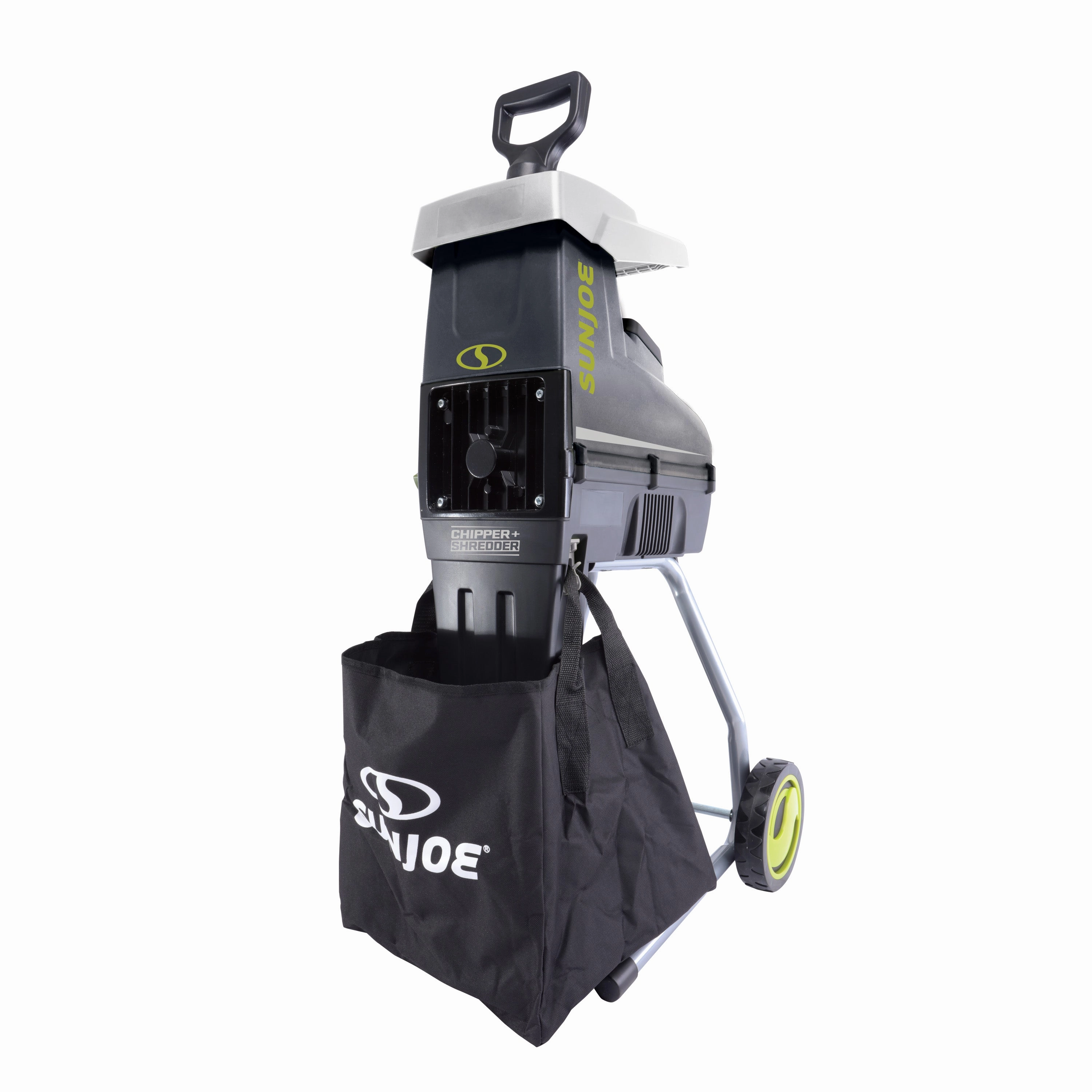 Sun Joe CJ603E Silent Electric Wood Chipper   Shredder W/ Collection Bag | 1.7-inch Cutting Diameter | 15-Amp