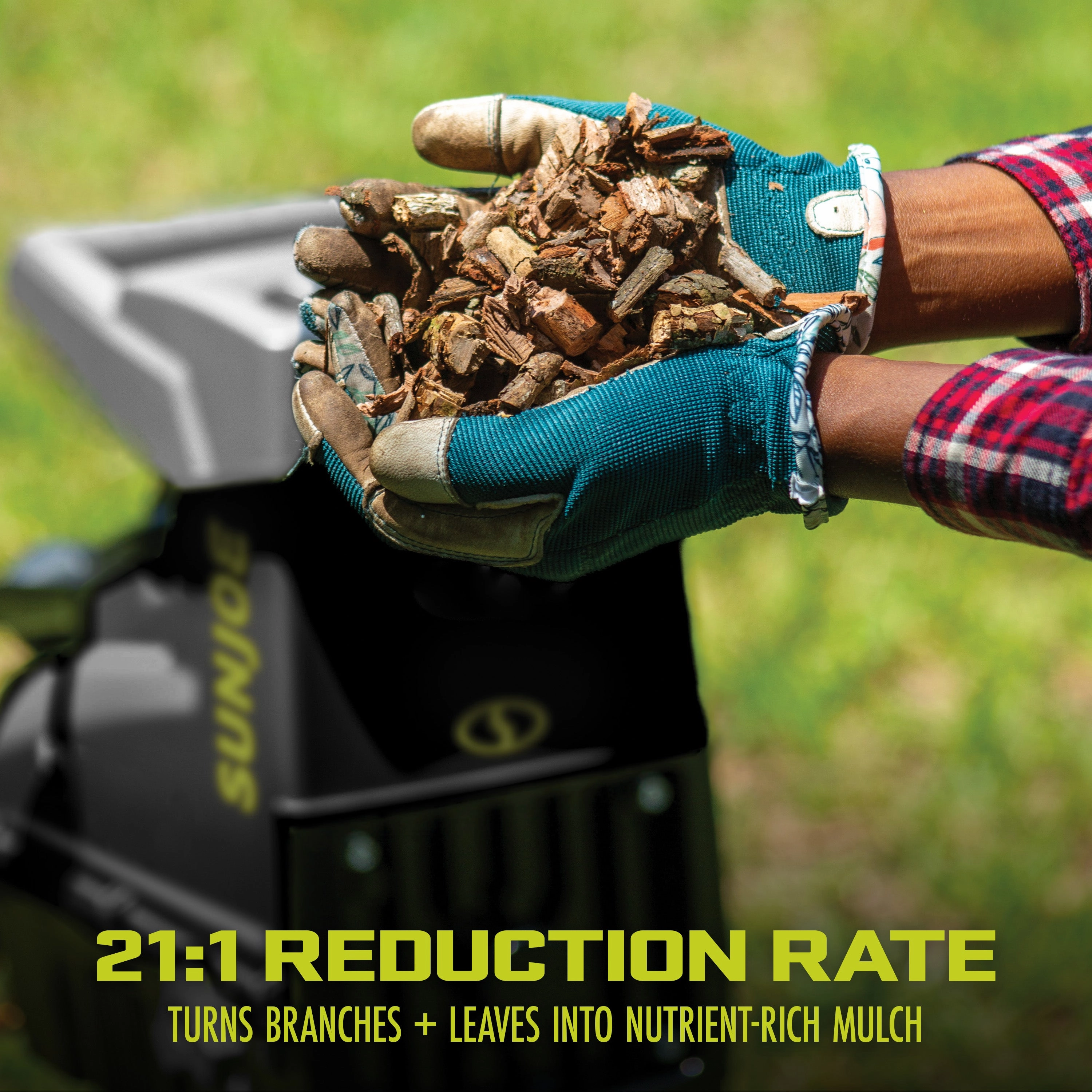 Sun Joe CJ603E Silent Electric Wood Chipper   Shredder W/ Collection Bag | 1.7-inch Cutting Diameter | 15-Amp