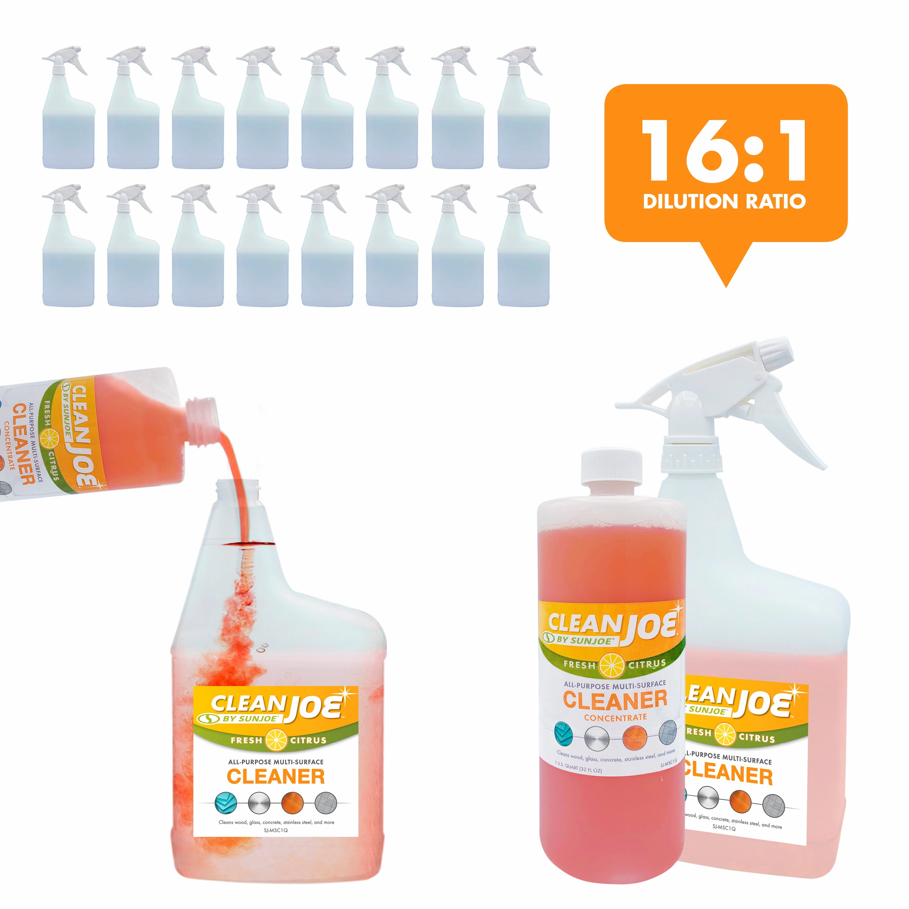 Sun Joe CLEAN-BDL Home Cleaning Bundle | W/ Wet/Dry Vacuum. 24-Volt Power Scrubber. and Multi-Surface Cleaner