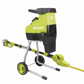 Sun Joe HEDGE-BDL Hedger/Chipper Bundle | W/ 24-Volt Hedger Kit and Electric Chipper/Shredder