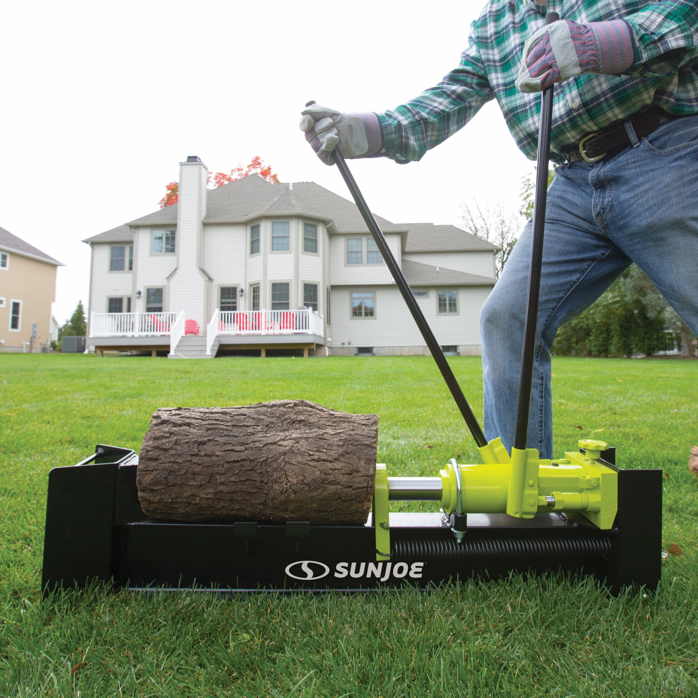 Sun Joe LJ10M Hydraulic Log Splitter W/ Wheels | 10-Ton | For Logs Up to 18L x 8W