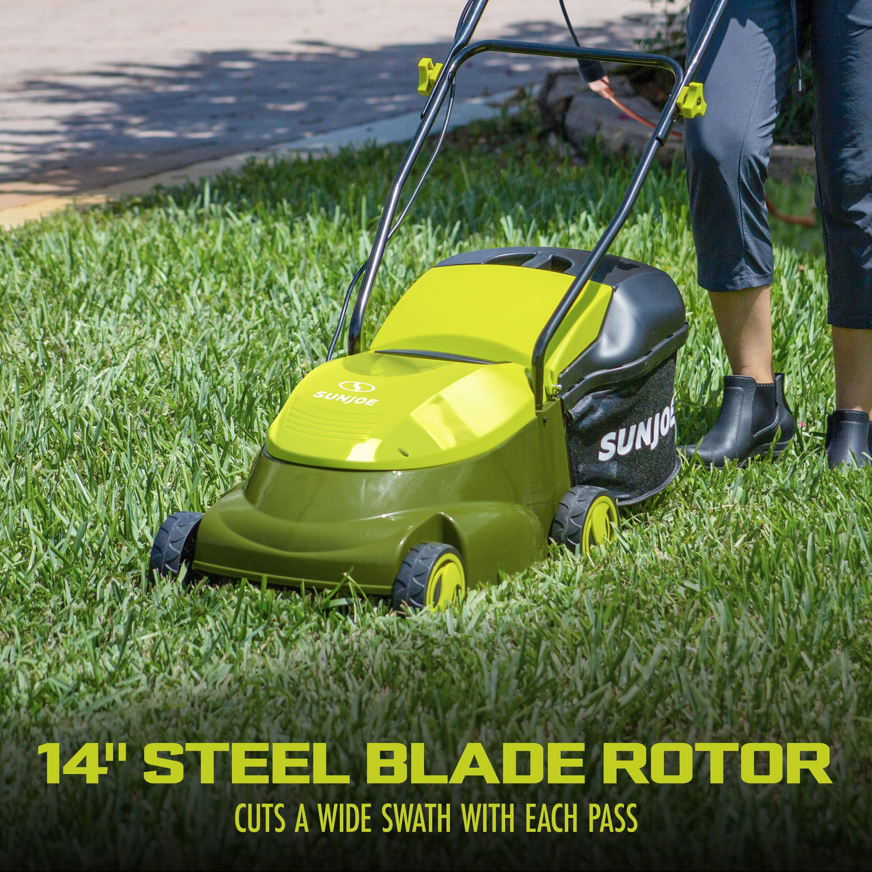 Sun Joe MJ401E Electric Walk-Behind Push Lawn Mower | 14-inch | 12-Amp | 3-Position