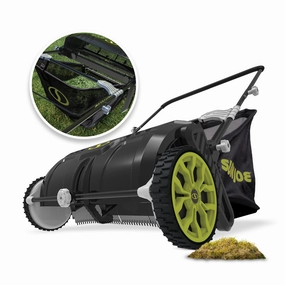 Sun Joe SDJ601LS Manual Leaf Sweeper W/ 22-Gal Collection Bag | 21-Inch