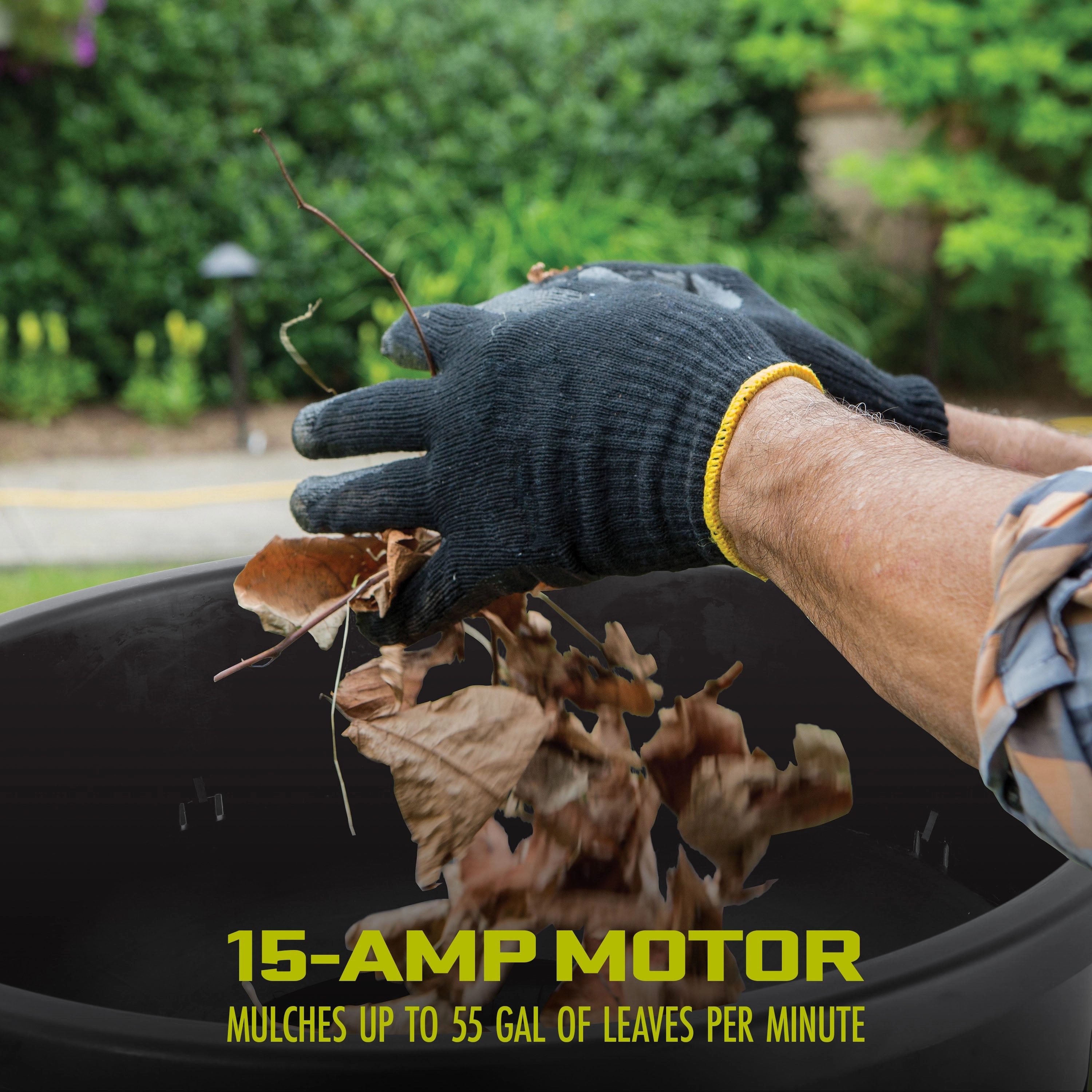 Sun Joe SDJ617E Bladeless Electric Leaf Mulcher   Shredder | 15 Amp | 8.000 RPM | Mulches Up To 55 Gallons of Leaves Per Minute