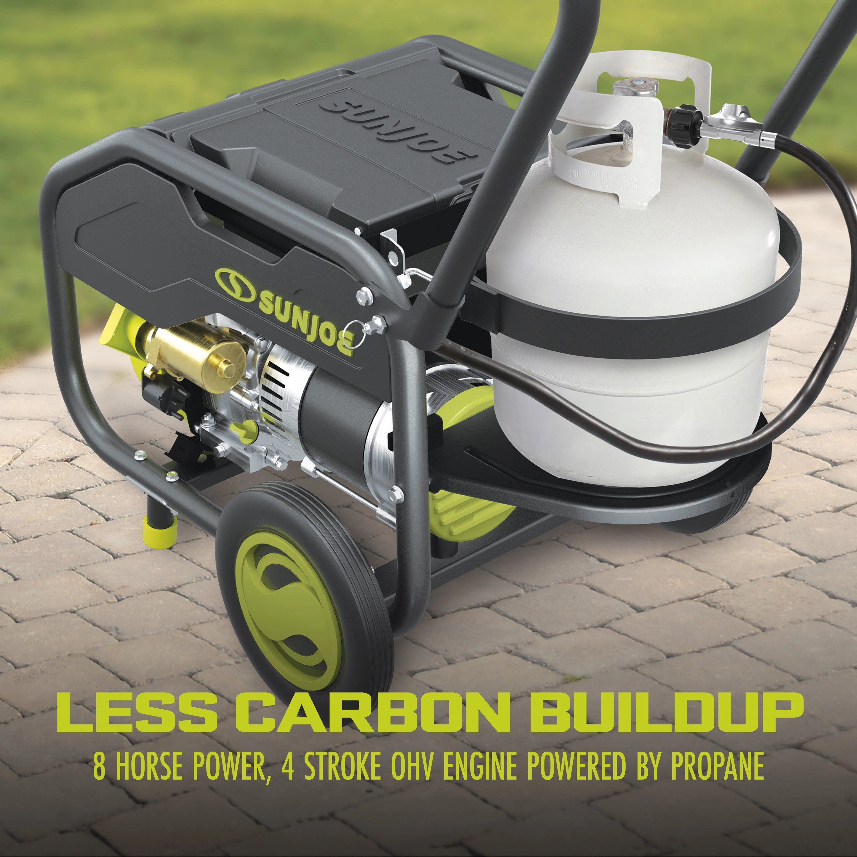 Sun Joe SJG4100LP Portable Propane Generator | Push-Button Electric   Recoil Start | Power Cooling System | 4100 Starting Watt | 3300 Running Watt | W/ 24V 2.0-Ah Battery and Charger