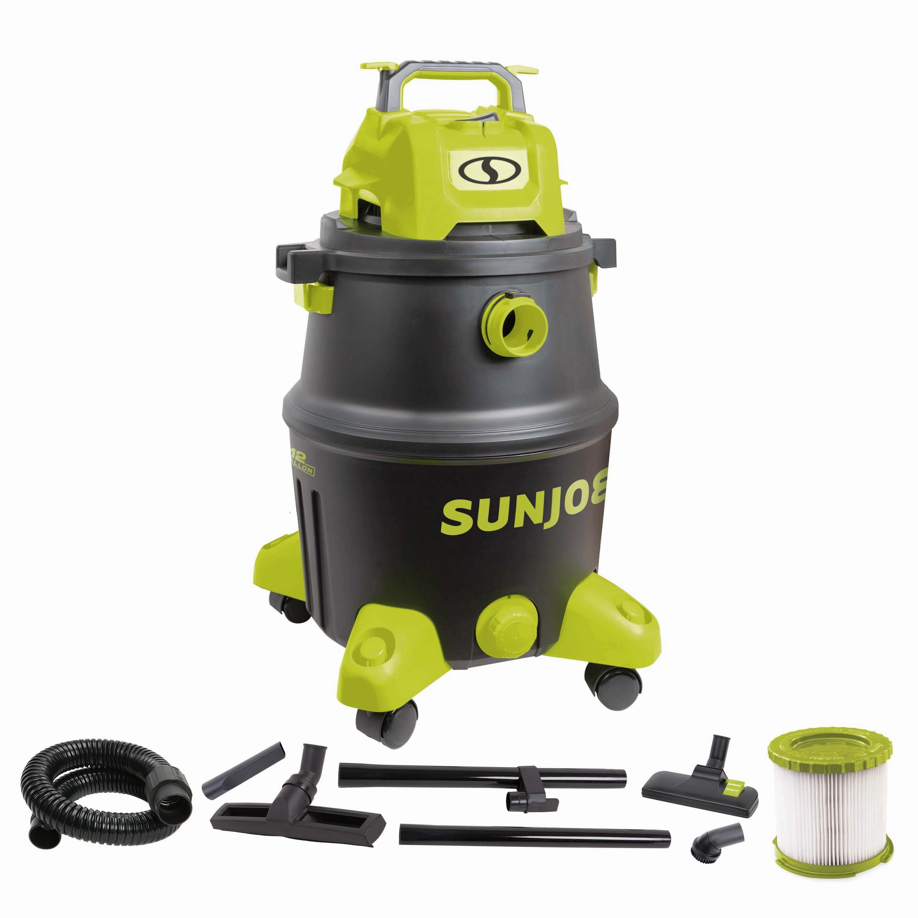 Sun Joe SWD12000 HEPA Filtration Wet/Dry Shop Vacuum w/ Cleaning Attachments | 12-Gal | 1200-Watt | 6.5 Peak HP | For Home. Workshops. Pet hair & Auto Use