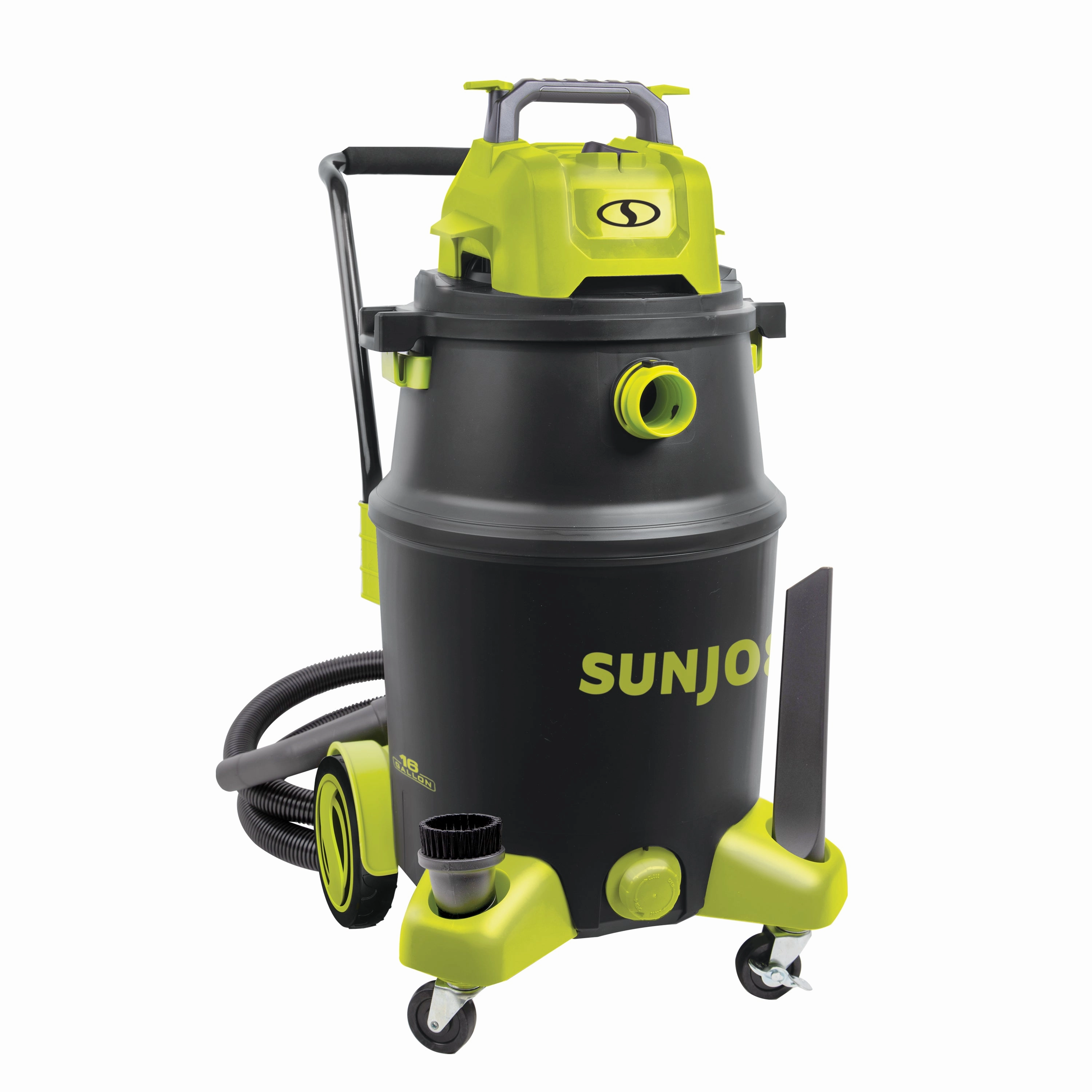 Sun Joe SWD16000 HEPA Filtration Wet/Dry Shop Vacuum w/ Cleaning Attachments | 16-Gal | 1200-Watt | 6.5 Peak HP | For Home. Workshops. Pet hair & Auto Use