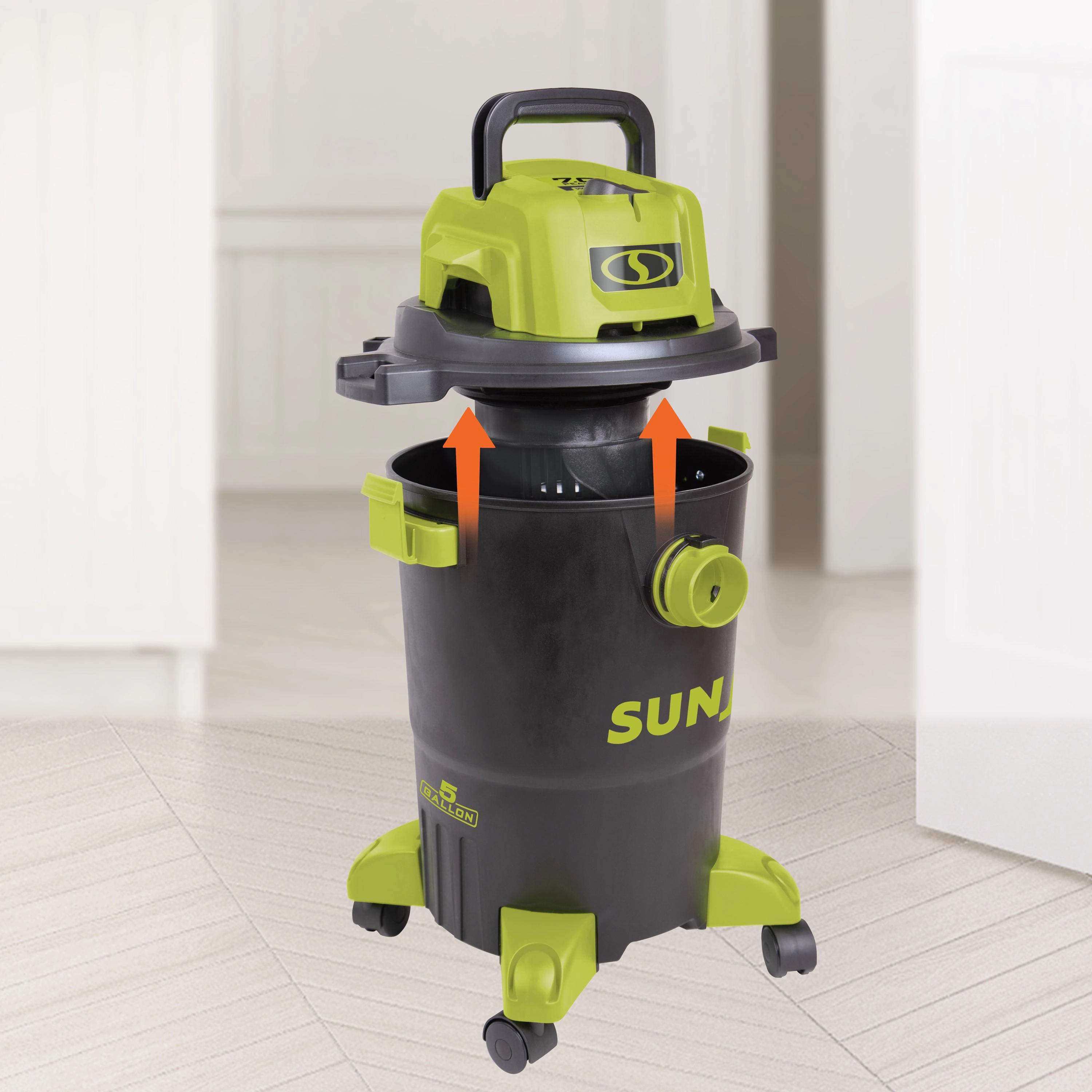 Sun Joe SWD5000 HEPA Filtration Wet/Dry Shop Vacuum w/ Cleaning Attachments | 5-Gal | 1200-Watt | 7.0 Peak HP | For Home. Workshops. Pet hair & Auto Use