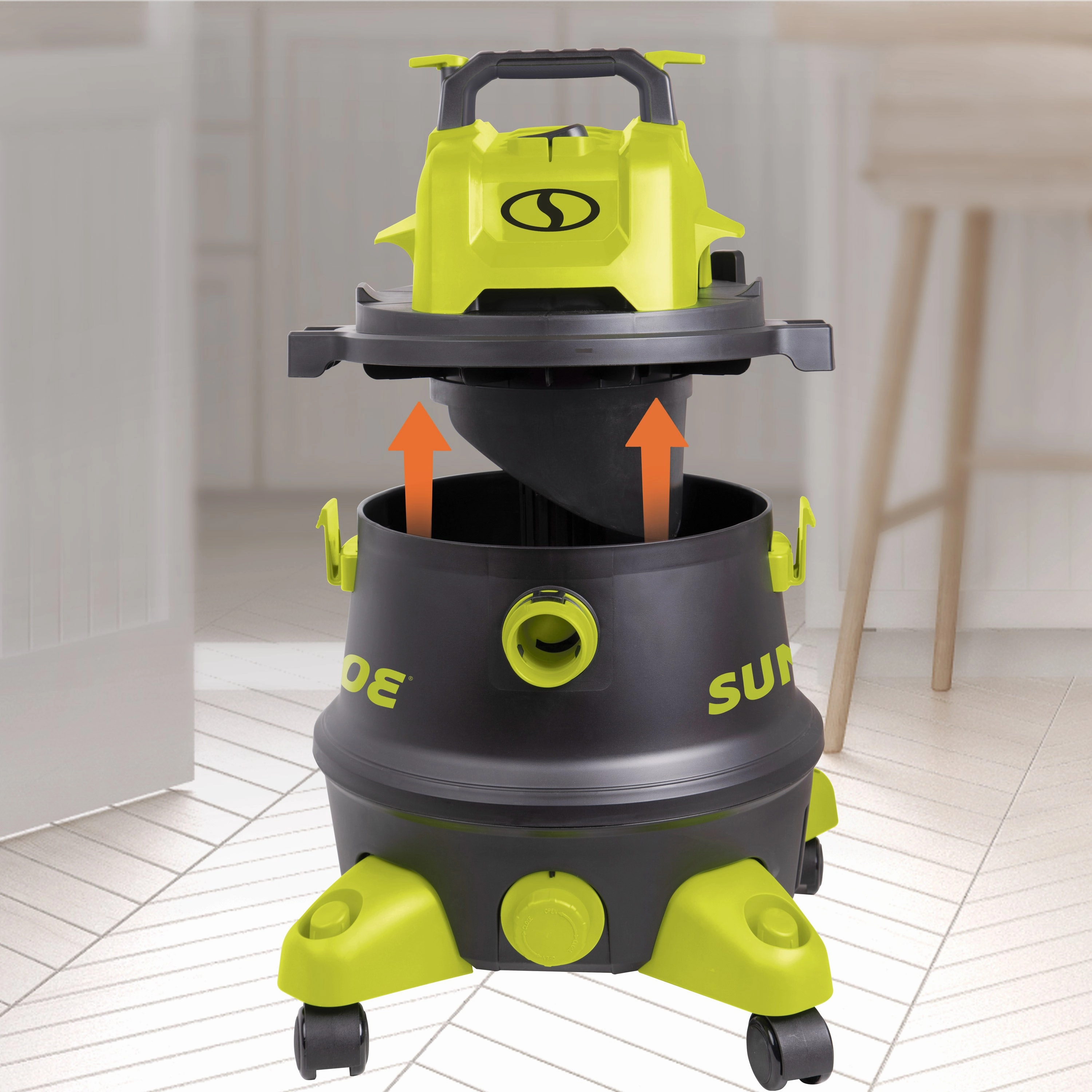 Sun Joe SWD8000 HEPA Filtration Wet/Dry Shop Vacuum w/ Cleaning Attachments | 8-Gal | 1200-Watt | 6.5 Peak HP | For Home. Workshops. Pet hair & Auto Use