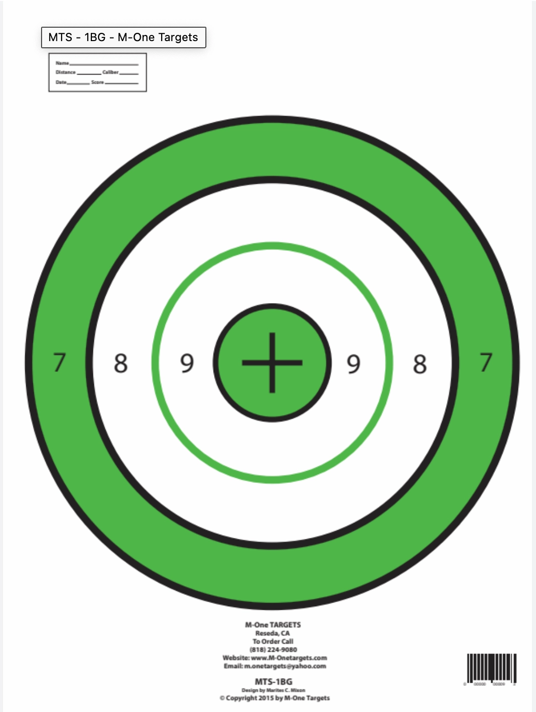 The MTS-1BG Target Sheets (Set of 50 target sheets)