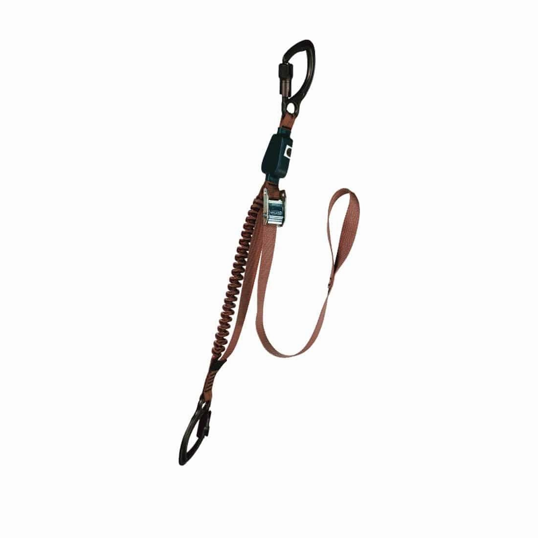 Yates Rappel Master Adjustable Lanyard w/Shock Stop and DMM Captive Eye Carabiners - Terra